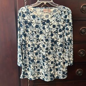 Chico’s Easywear multi blue shirt size 1